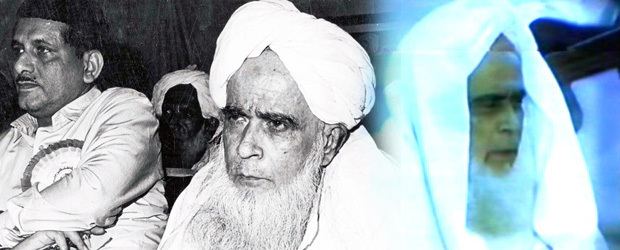 E. K. Aboobacker Musliyar with a beard and wearing white turban and white long sleeves