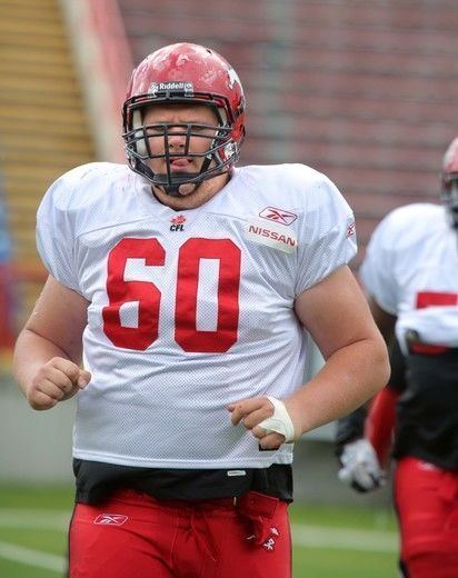 Shane Bergman Calgary Stampeders LG Shane Bergman grabs starting position