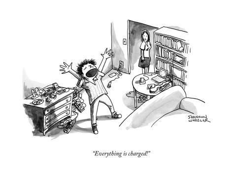 Shannon Wheeler Everything is chargedquot New Yorker Cartoon Poster Print