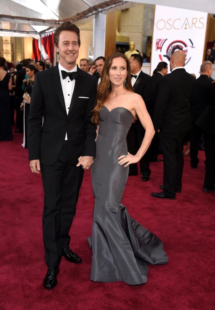 Shauna Robertson Edward Norton and Shauna Robertson Photos Oscars 2015