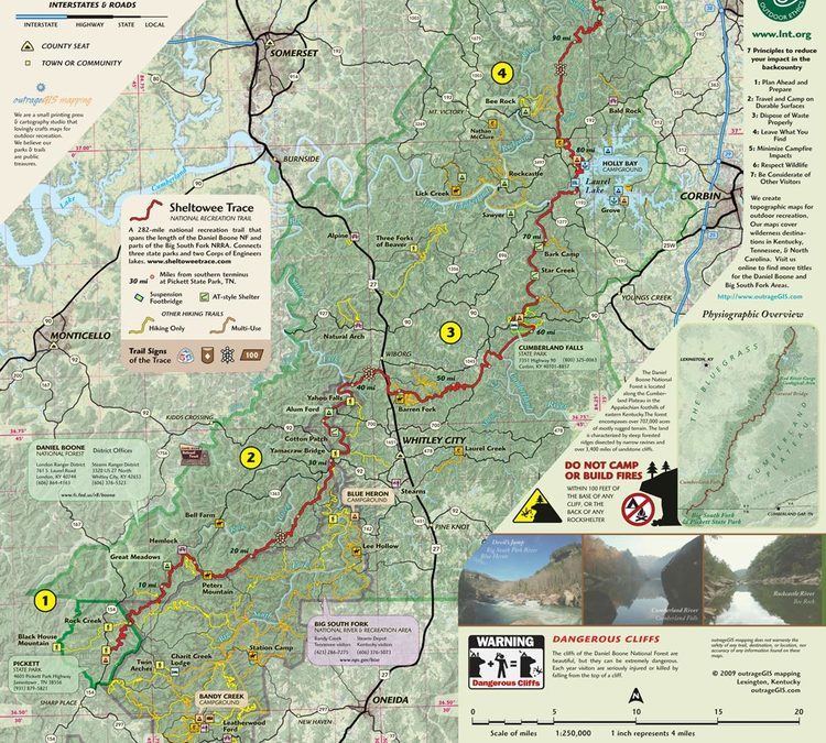 Sheltowee Trace Trail outrageGIS mapping Gallery of Maps