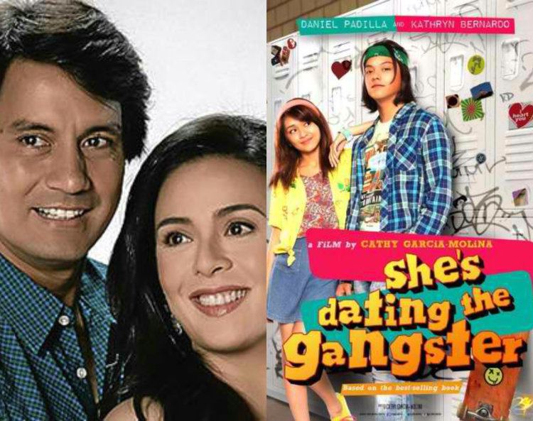 On the left is Richard Gomez and Dawn Zulueta smiling while on the right is Daniel Padilla and Kathryn Bernardo