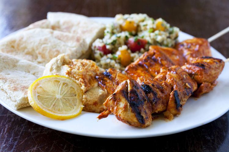 Shish taouk Shish Taouk Lebanese Chicken Skewers with Hummus and Tabouleh