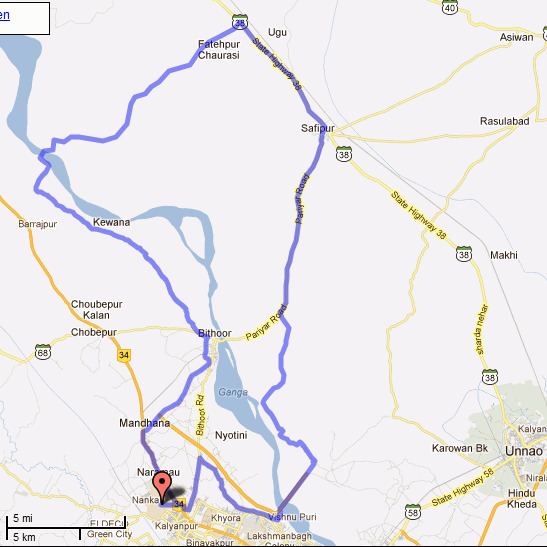Shivrajpur Shivrajpur ganga pontoon bridge bumpy trail bicyclists tour diary