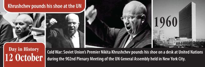 Shoe-banging incident 12 October 1960 Nikita Khrushchev UN shoebanging incident Cold