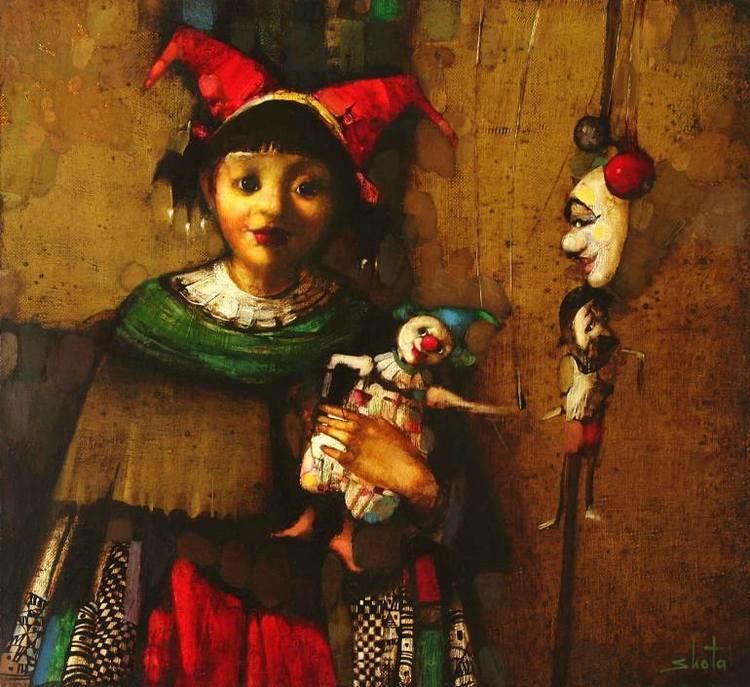 Shota Voskanyan Saatchi Art Clown in a red cap Painting by Shota Voskanyan