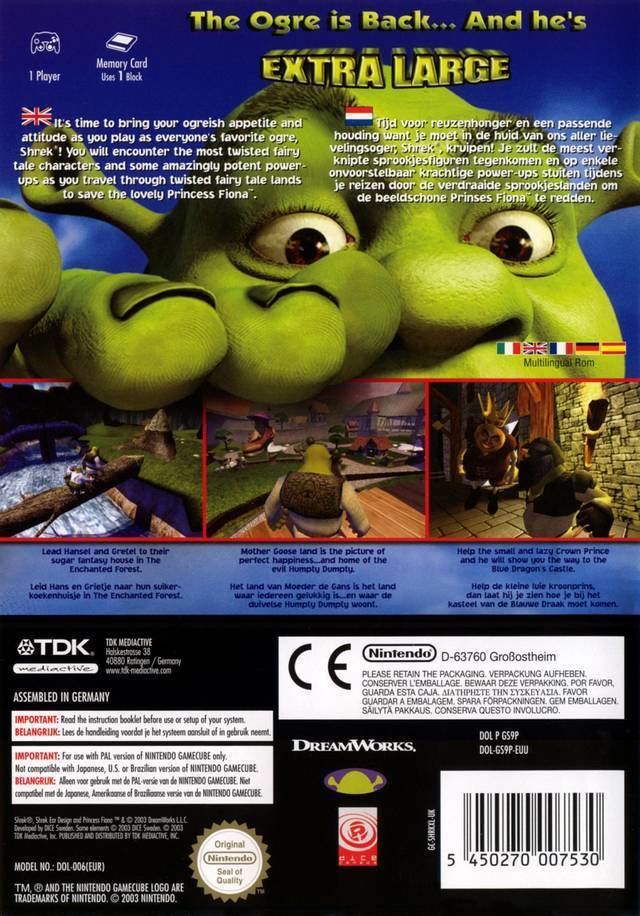 Shrek (video game) Shrek Extra Large Box Shot for GameCube GameFAQs