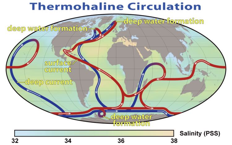 Shutdown of thermohaline circulation
