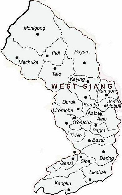 Siang district West Siang District West Siang District Map