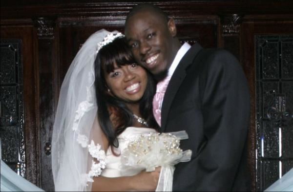 Sicily (actress) with Christopher Johnson during their wedding