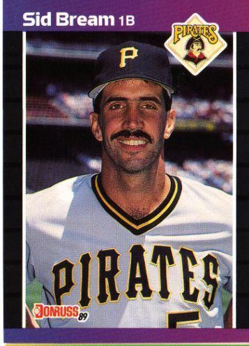 Sid Bream PITTSBURGH PIRATES Sid Bream 252 DONRUSS 1989 MLB Baseball Trading