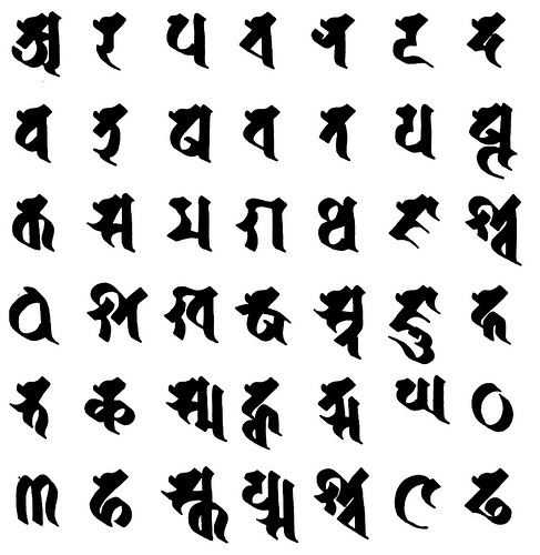 Siddhaṃ script Visible Mantra Blog arapacana alphabet in Siddha script