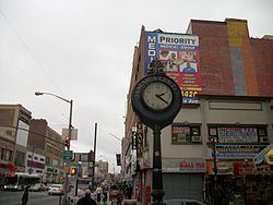 Sidewalk clock on Jamaica Avenue httpsuploadwikimediaorgwikipediacommonsthu