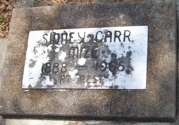 Sidney Carr Mize Sidney Carr Mize 1888 1965 Find A Grave Memorial