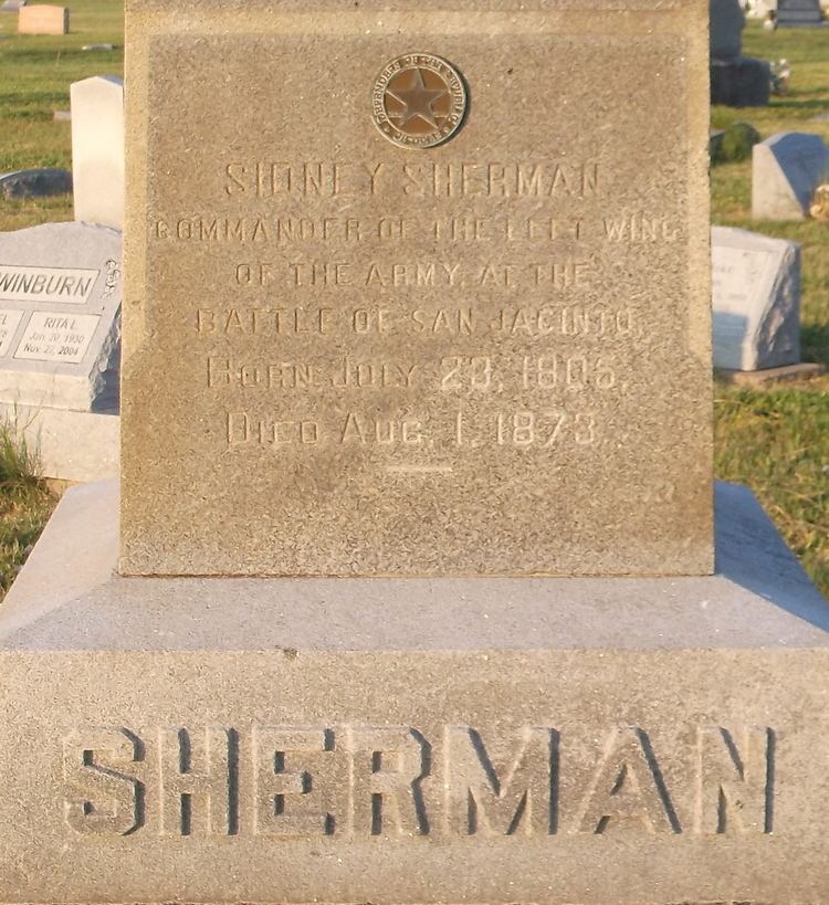 Sidney Sherman Col Sidney Sherman 1805 1873 Find A Grave Memorial