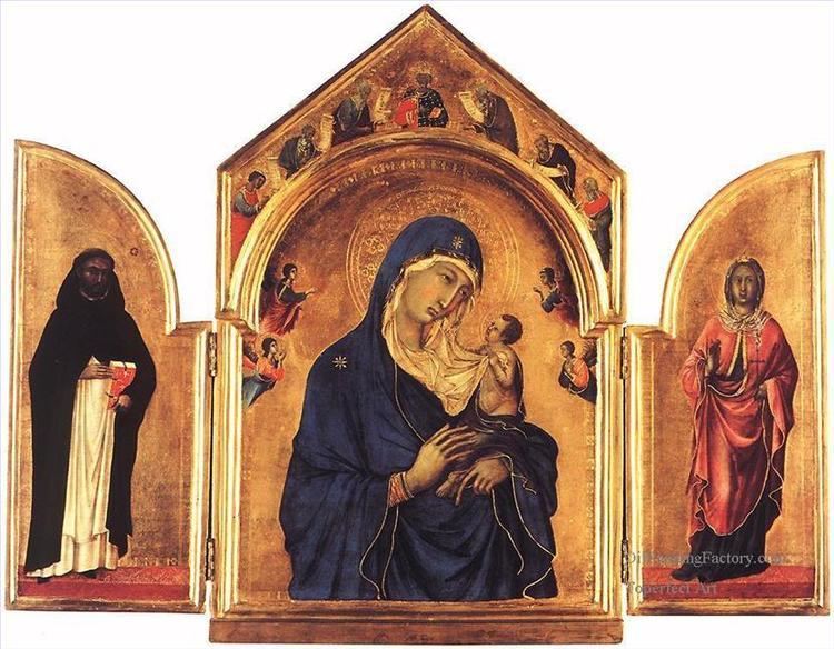Sienese School Oil Paintings of 0 Triptych religious Sienese School Duccio Art for