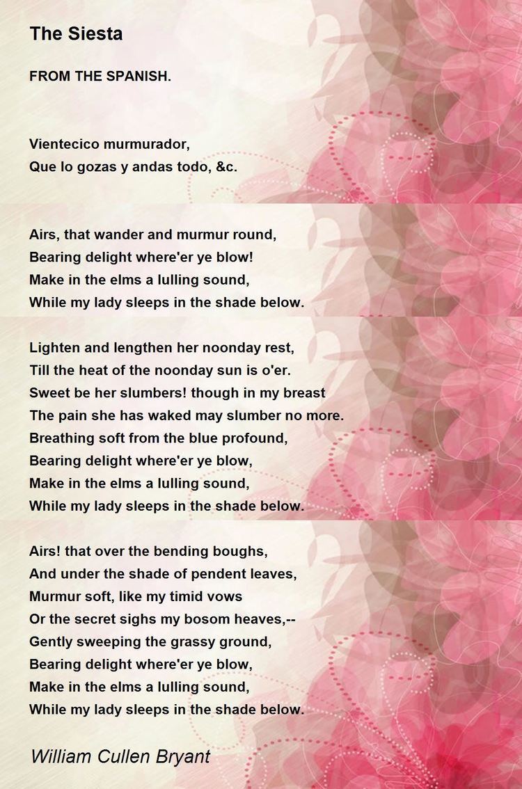 The Siesta - The Siesta Poem by William Cullen Bryant