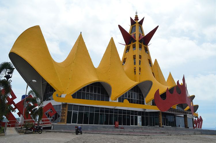 Siger Tower Yellow Beautiful Siger Tower Lampung in Lampung Indonesia