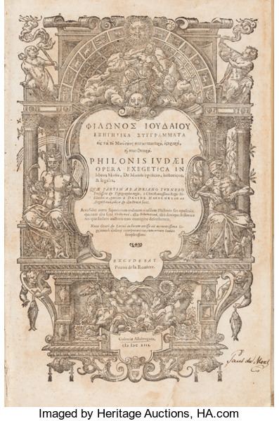 Sigismund Gelenius Sigismund Gelenius editor Philo Judeaus Opera Exegetica Lot