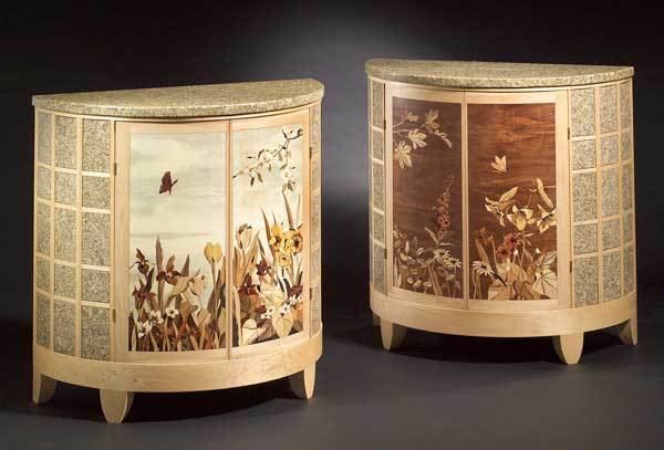 Silas Kopf Collection of magnificent woodworks Marquetry furniture