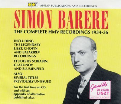 Simon Barere Simon Barere The Complete HMV Recordings 193436