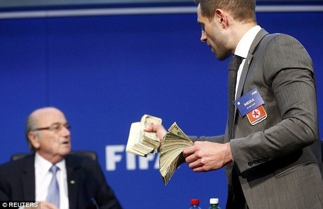Simon Brodkin Simon Brodkin reveals cash he threw at FIFA President Sepp