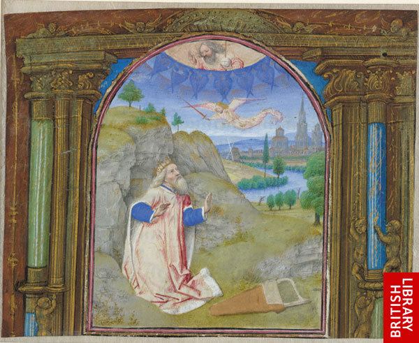 Simon Marmion Image of David in Prayer taken from the Hours of Ladislas