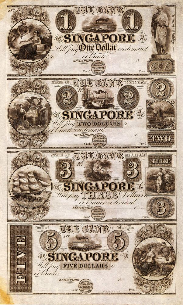 Singapore, Michigan SINGAPORE MICHIGAN OBSOLETE BANK NOTES