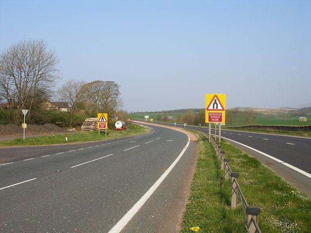 Single carriageway FileA66 Brough bypass becomes single carriageway Geograph