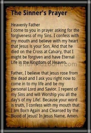 Sinner's prayer httpssmediacacheak0pinimgcom736x1f846a