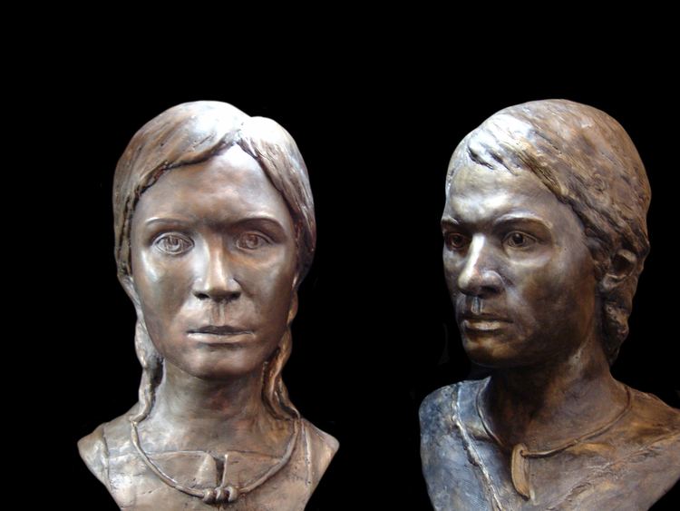 A portrait bust of a Yamnaya woman