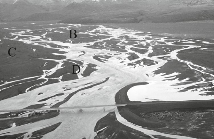 Skeiðará Bar deposition in glacial outburst floods scaling postflood