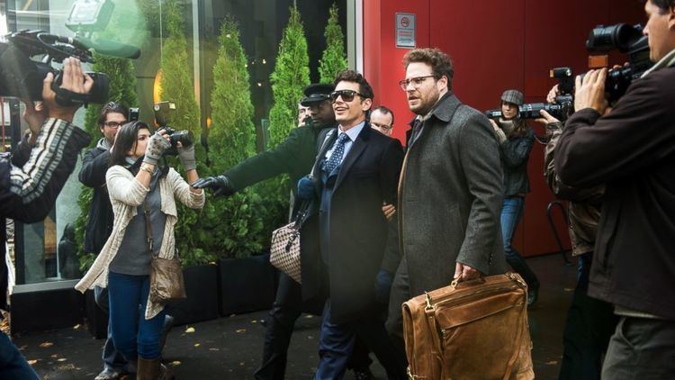Sky Larks movie scenes James Franco as Dave and Seth Rogen as Aaron in a scene from Columbia Pictures The Interview 