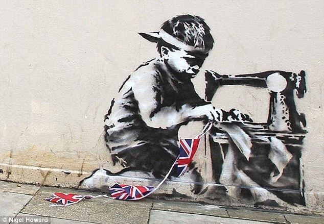 Slave Labour (mural) Banksy 39Slave Labour39 mural torn from London wall and put on US art