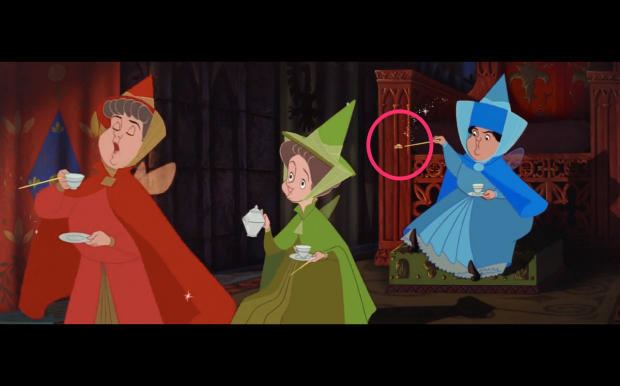 Sleeping Beauty (1959 film) movie scenes Sleeping Beauty 1959 After the wicked fairy Maleficent curses the baby Aurora to death when she reaches the age of 16 the trio of good fairies have tea 