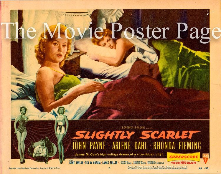 Slightly Scarlet (1956 film) Slightly Scarlet 1956 John Payne US Lobby Card 5 EX 45