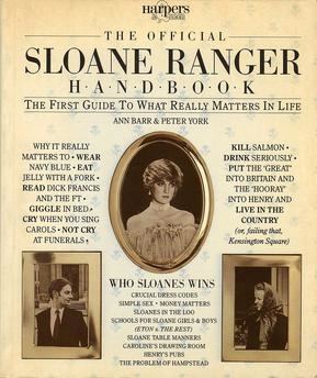 Cover of The Official Sloane Ranger Handbook. Lady Diana Spencer is pictured in the center