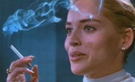 Smoking movie scenes Suggestive Young people are more likely to take up smoking if they watch it happening in movies say researchers Pictured is Sharon Stone in Basic 