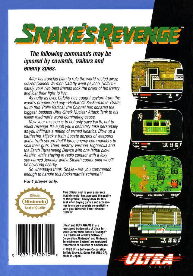 Snake's Revenge Snake39s Revenge Box Shot for NES GameFAQs