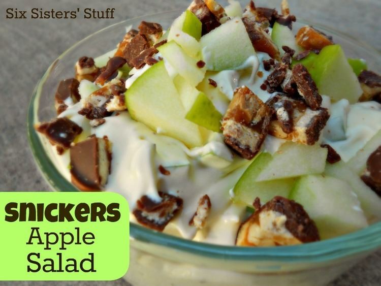 Snickers salad Snickers Apple Pudding Salad Six Sisters39 Stuff