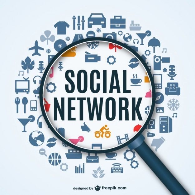 Social network Social network background with icons Vector Free Download