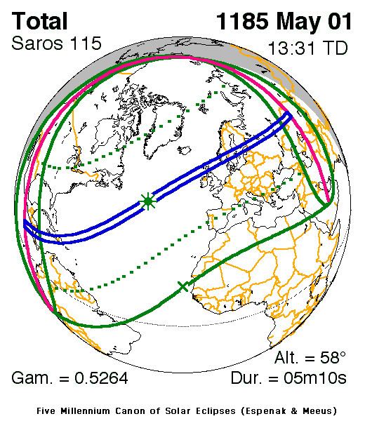 Solar eclipse of 1 May 1185