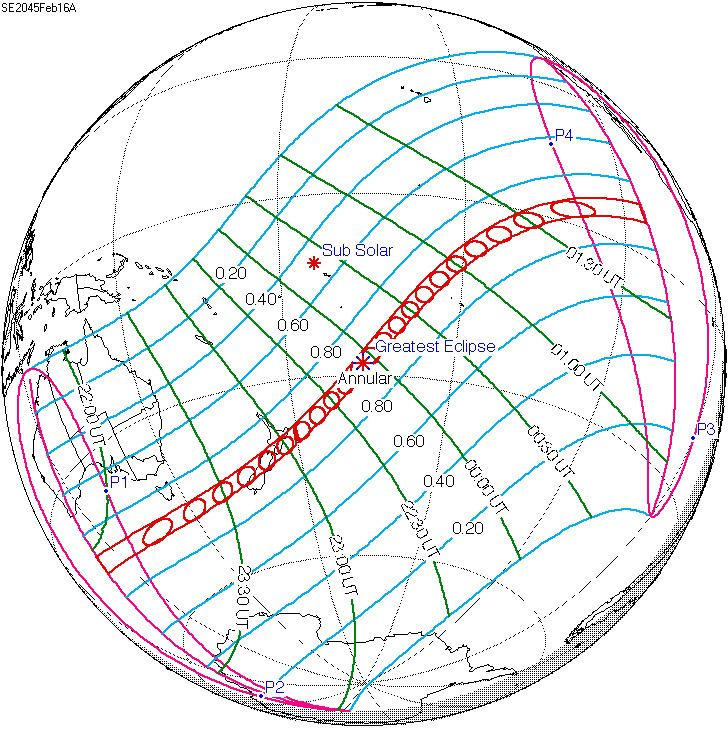 Solar eclipse of February 16, 2045