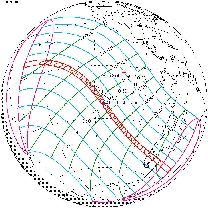 Path Of October 2024 Annular Eclipse Sheba Domeniga