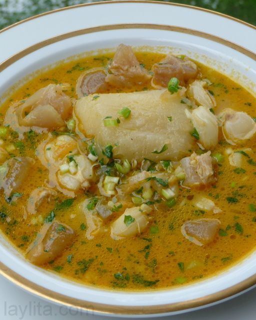 Sopa de pata Caldo de pata or cow feet soup Recipe White rice Cabbages and