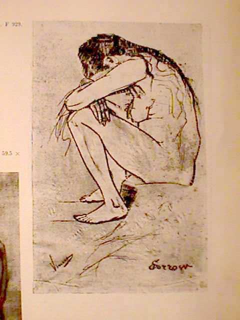 Sorrow (Van Gogh) Rabble Rousing Fool Vincent van Gogh drawing of Sien representing