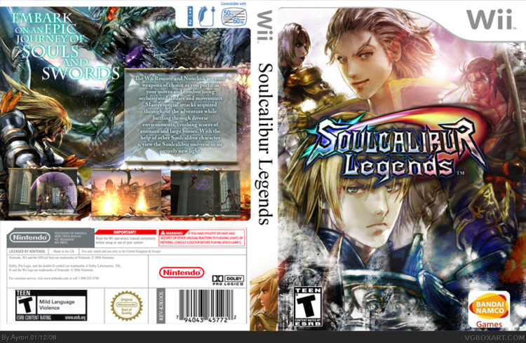 Soulcalibur Legends Soul Calibur Legends Wii Box Art Cover by Ayron