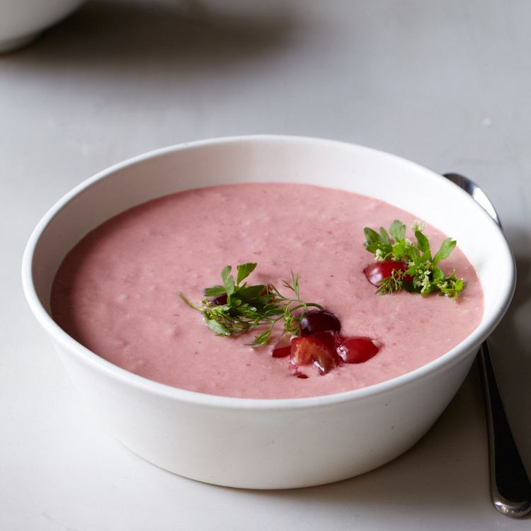 Sour cherry soup Chilled Sour Cherry Soup with Fennel amp Sour Cream Recipe Nicolaus
