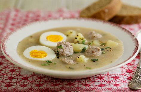 Sour rye soup Sour rye soup with egg and sausage Tesco Real Food