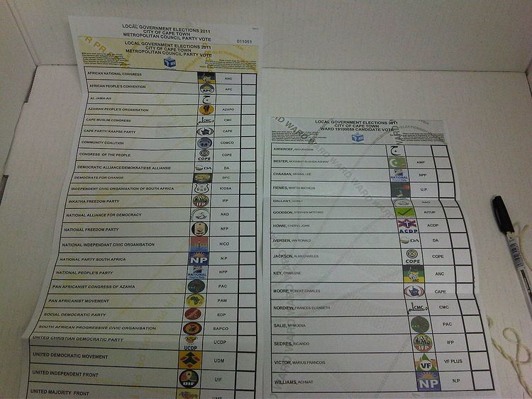 South African municipal elections, 2011